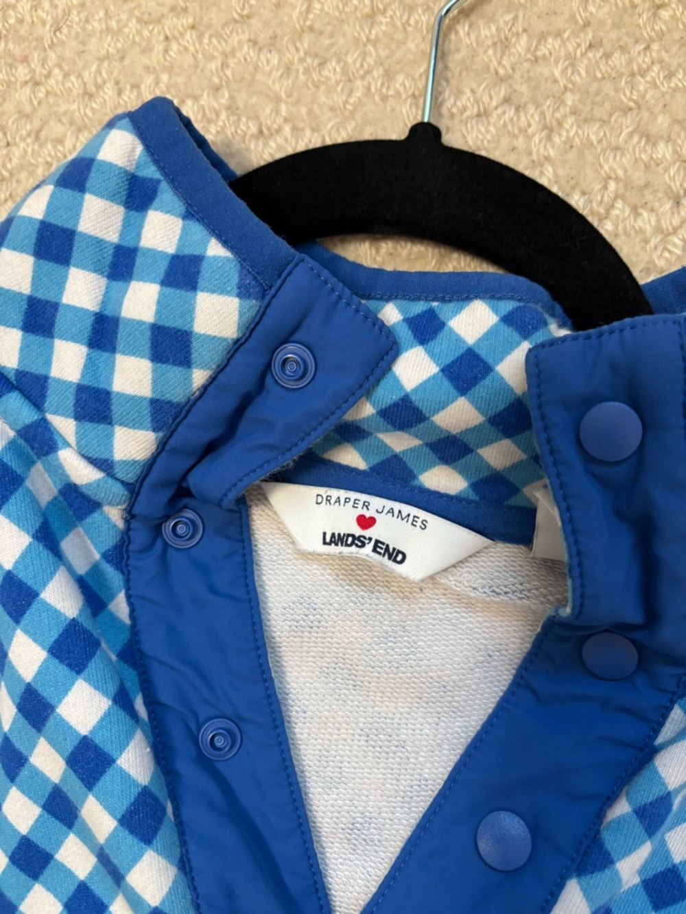 Draper James Blue & Navy Gingham Snap Pullover - Picture 5 of 5